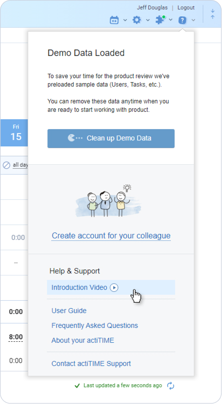 Demo data, actiTIME