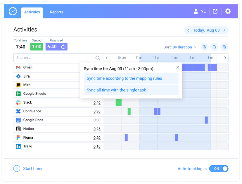 Export all data for a specific period of time