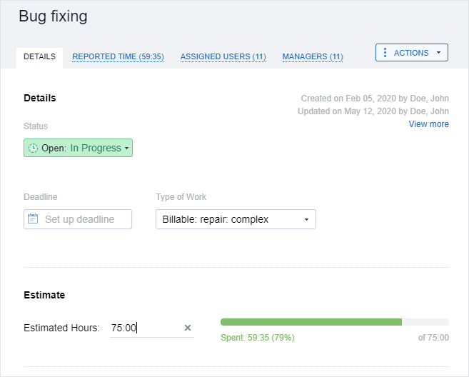 Task estimates