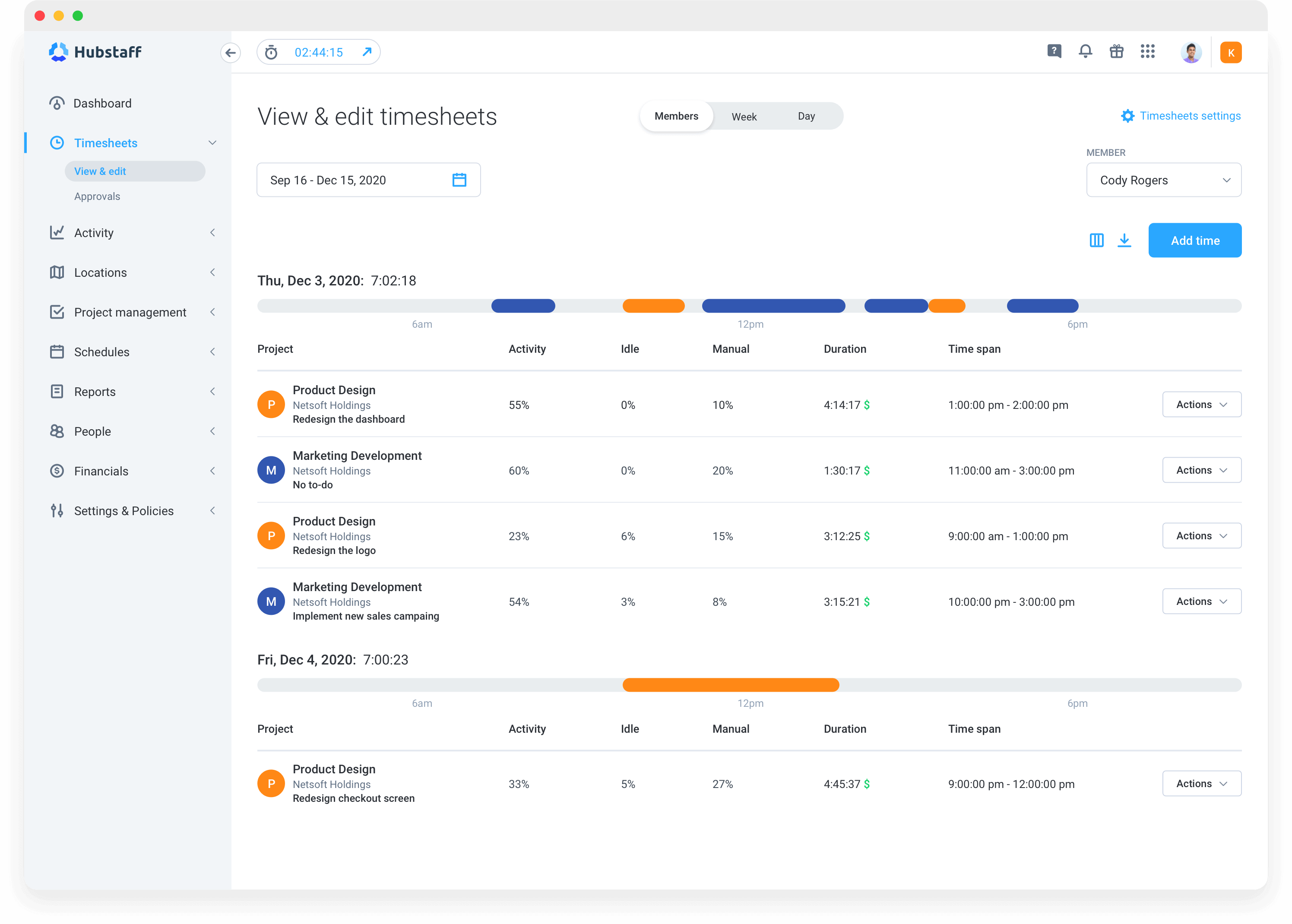 Hubstaff - best timesheet app