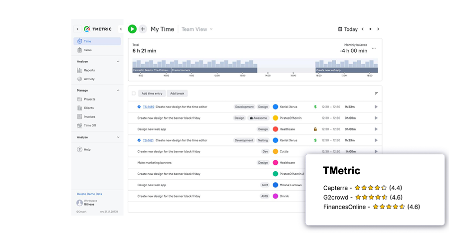 TMetric reviews